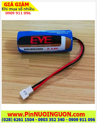 EVE ER18505M (Dây zắc cắm), Pin nuôi nguồn PLC EVE ER18505 lithium 3.6V 3650mAh chính hãng